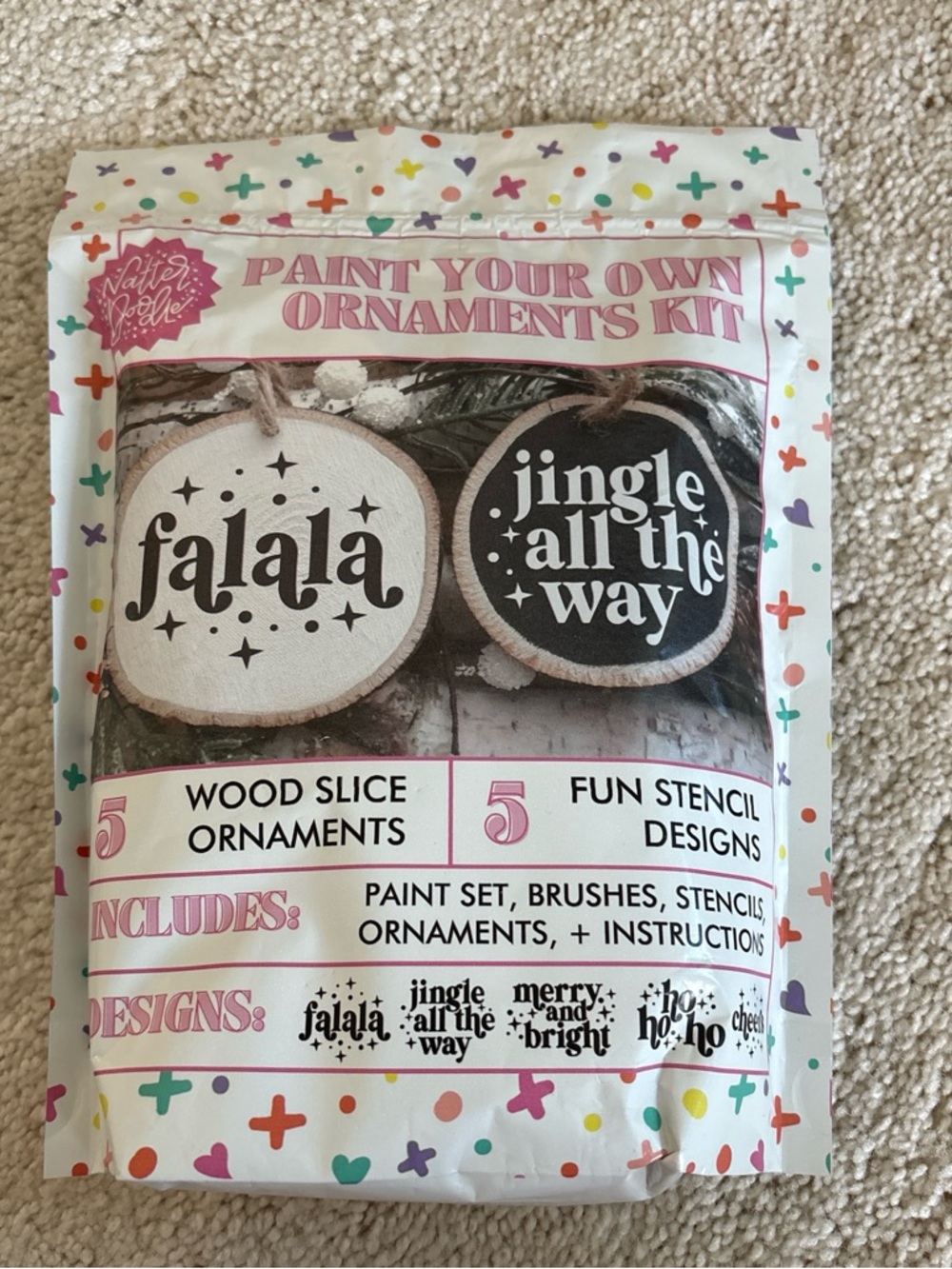 Paint Your Own Ornaments Kit - Wood Slice Set